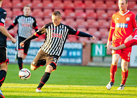 Ryan Wallace pulls the trigger on the first goal