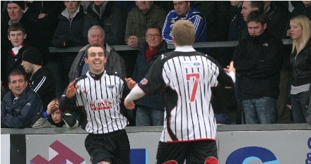 Nick Phinn celebrates first goal