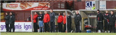 Dug outs at Firhill