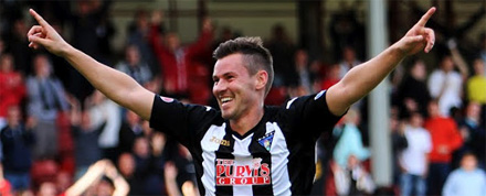 Dunfermlin?e Athletic v Livingston Irn Bru First Division East End Park 22 September 2012Andy Barrowman celebrates his second and Dunfermlin?es 4th (c) Craig Brown