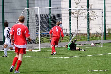 Chris Hackland scores v Stirling Albion