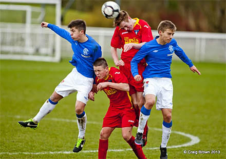 Lewis Martin heads on the equaliser chance