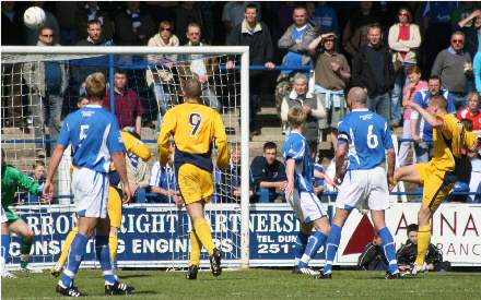 Calum Woods scores at Dumfries