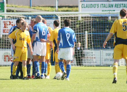 Jim Thomson is red carded at Dumfries