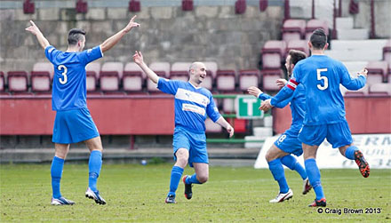 Dunfermlin?e Athletic v Airdrie Irn Bru First Division East End Park 04 May 2013, Willie McLaren celebrates?(c) Craig Brown 