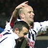 Graham Bayne celebrates scoring the winning goal 13/12/08