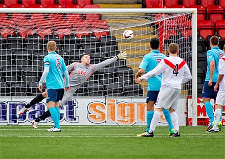 Keighan Parker fires in from free kick 1-0