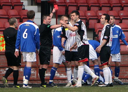 Red Card for Calum Woods v Queen of the South