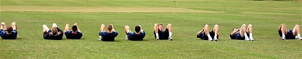 Knees up at training on Day One