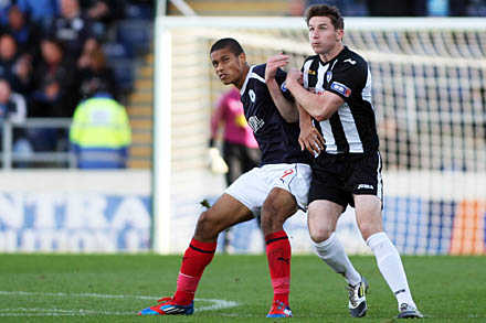 Callum Morris and Falkirk&#039;s Lyle Taylor