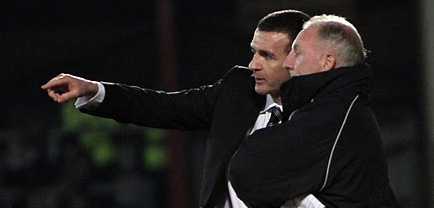 Jim McIntyre and Gerry McCabe at Victoria Park, Dingwall