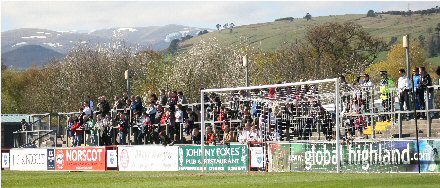 Dunfermline Athletic fans at Dingwall 180409