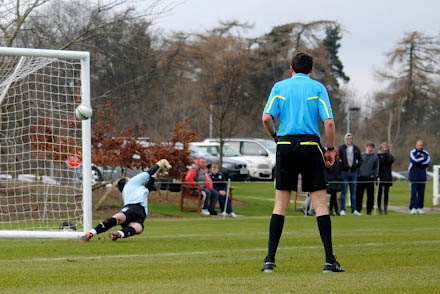 Ross Millen scores from the spot