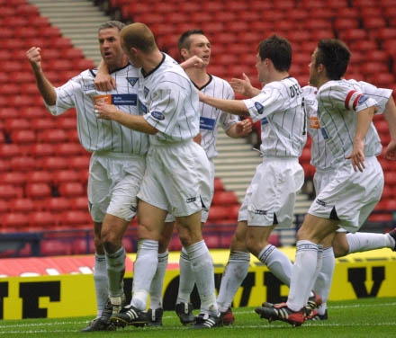 Craig Brewster celebrates goal