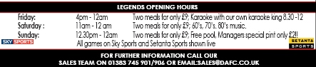 Legends Opening Hours