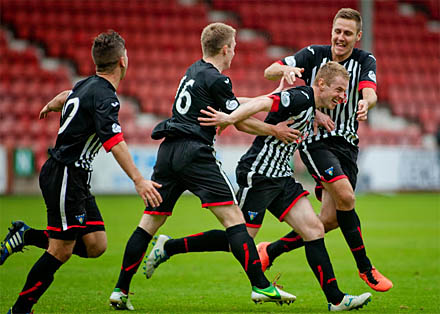 Andy Geggan celebrates winner