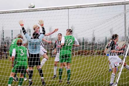 Blair Henderson narrowly misses out on heading in a last minute equaliser