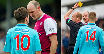 Yellow cards after the final whistle for Kevin Nicholl and Josh Falkingham