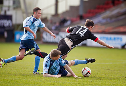 Ross Forbes goes down over Darren Dods