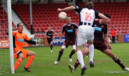 Alex Whittle comes close v Hearts