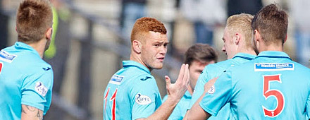 Ryan Thomson celebrates his fifth goal of the season