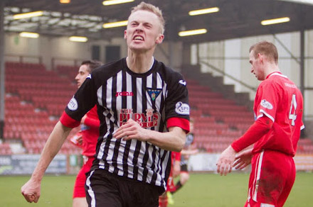 Ross Millen celebrates his goal