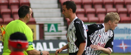 Willie Gibson comes on for Steven McDougall