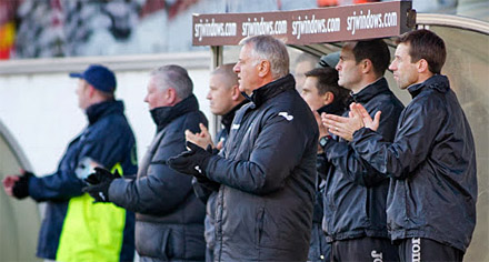 Dug out v Stranraer 11th January 2014