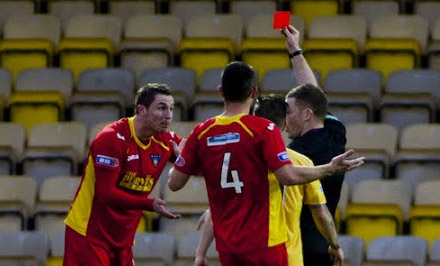 Callum Morris sees red v Livingston