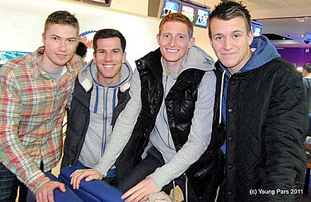 Pat Clarke, Liam Buchanan, Jason Thomson and Paul Willis at Bowlplex