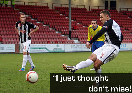 Stephen Husband scores from the spot