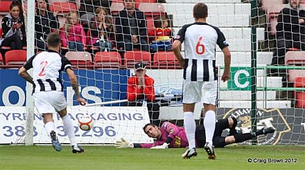 Paul Gallacher saves penalty