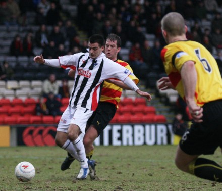 Steven Bell is brought down for 88th minute penalty