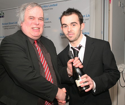 Chris Wishart presented Nick Phinn with the Man of the Match Award 21/02/09