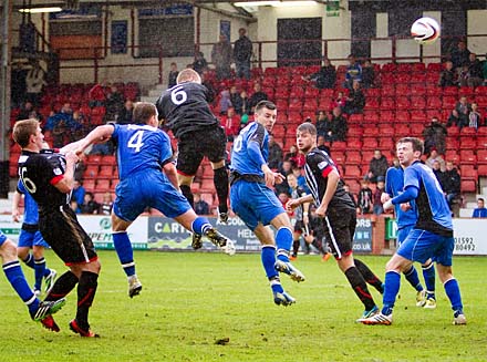 Andy Geggan heads home the second goal