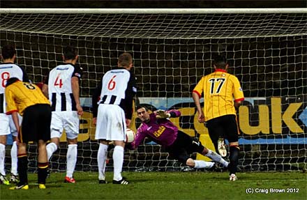 Paul Gallacher saves penalty