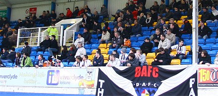 Section of away fans at Cappielow