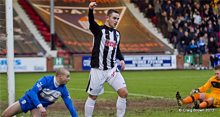 Ryan Wallace celebrates a goal