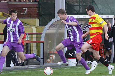 Paddy Boyle playing against Dunfermline