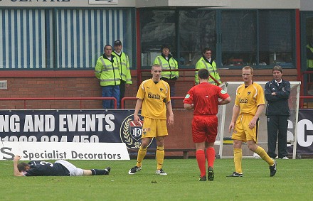 Calum Woods sent off